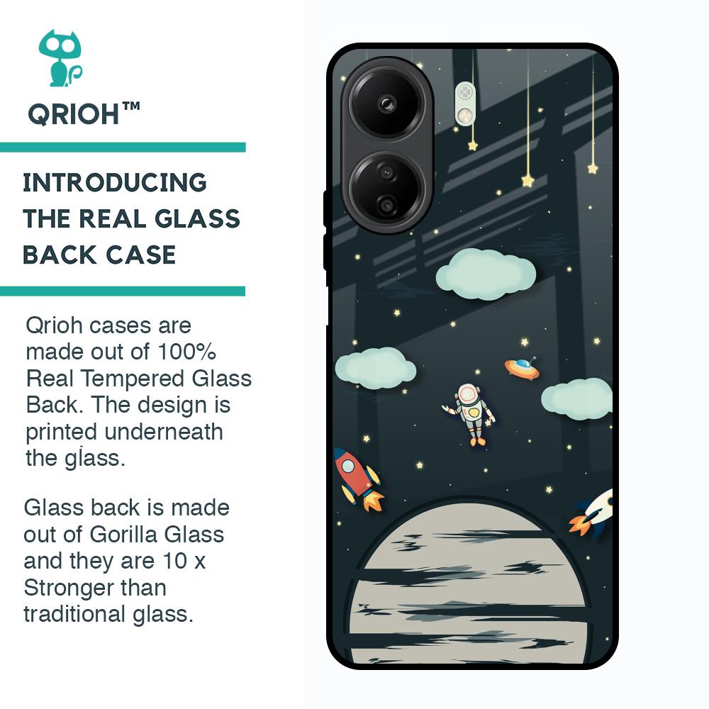 Astronaut Dream Glass Case For Redmi 13C