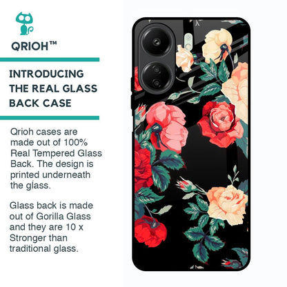 Floral Bunch Glass Case For Redmi 13C