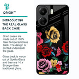 Floral Decorative Glass Case For Redmi 13C