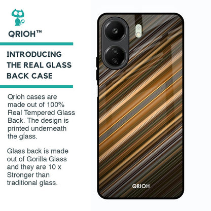 Diagonal Slash Pattern Glass Case for Redmi 13C