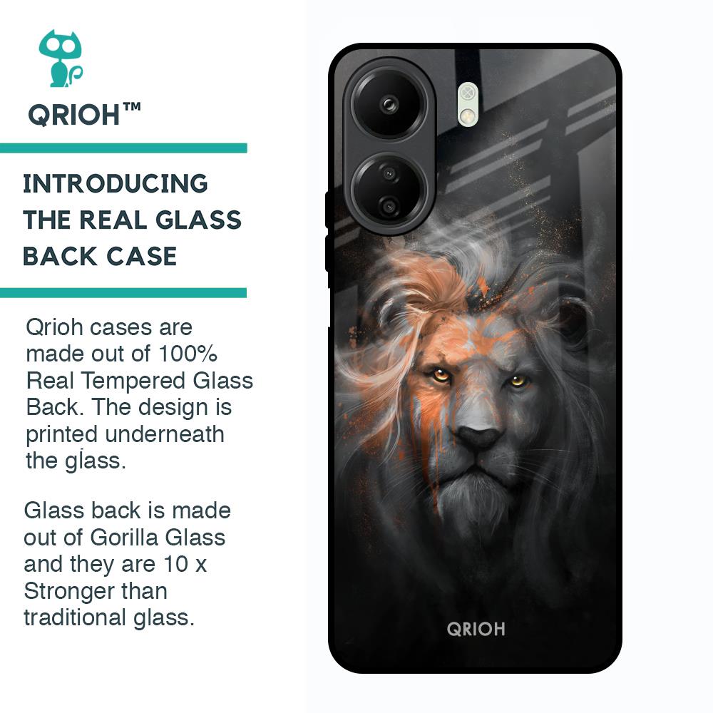 Devil Lion Glass Case for Redmi 13C