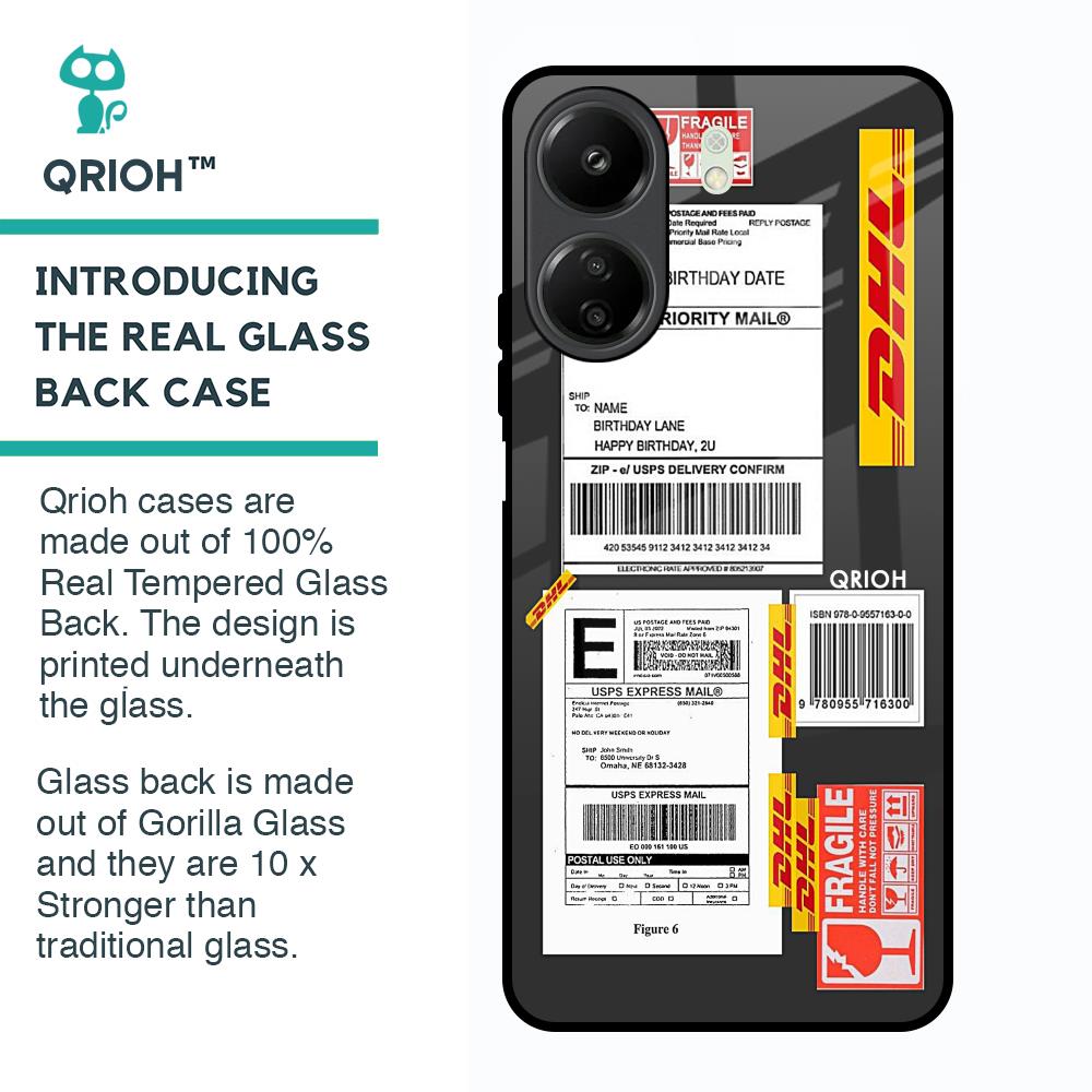Cool Barcode Label Glass Case For Redmi 13C