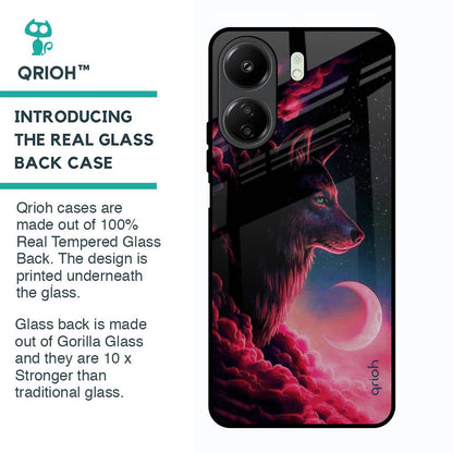 Moon Wolf Glass Case for Redmi 13C