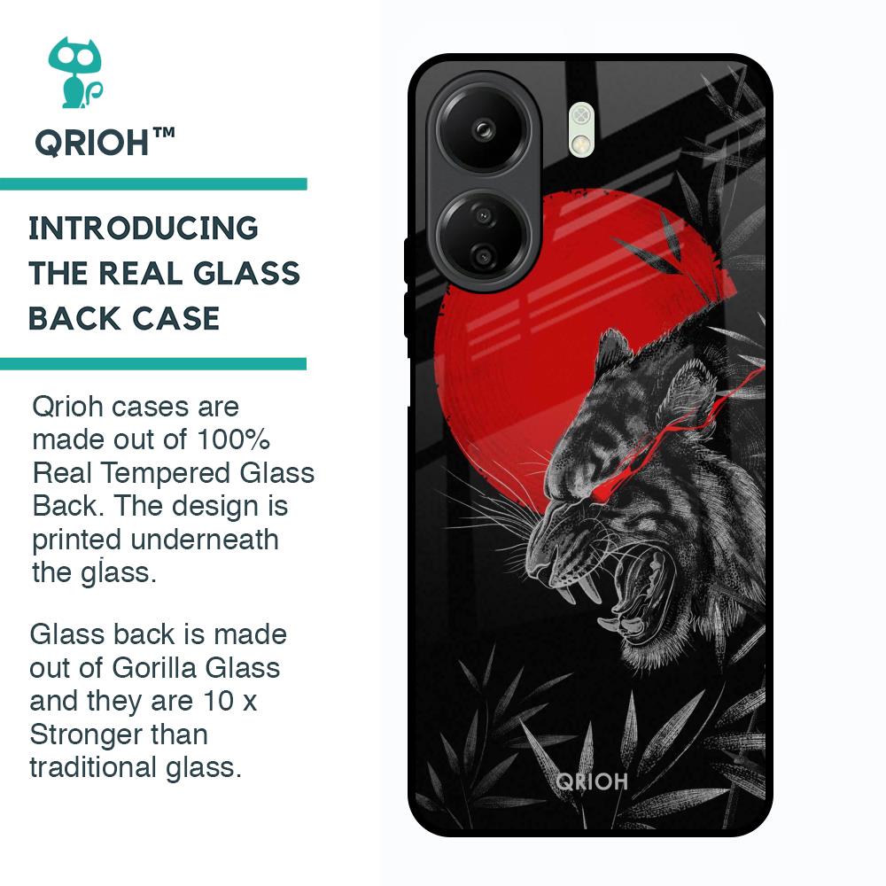 Red Moon Tiger Glass Case for Redmi 13C