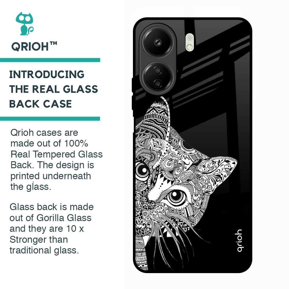 Kitten Mandala Glass Case for Redmi 13C