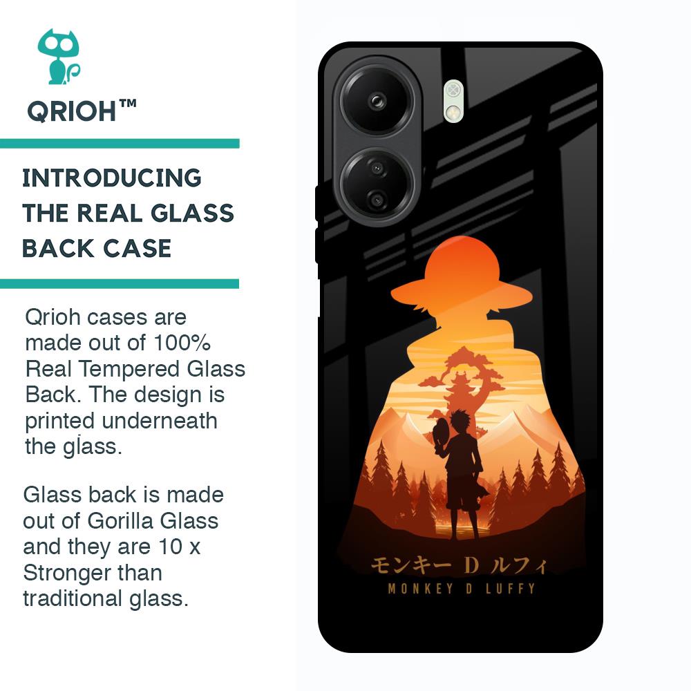 Luffy One Piece Glass Case for Redmi 13C