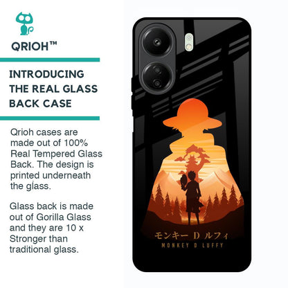 Luffy One Piece Glass Case for Redmi 13C