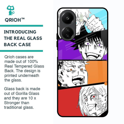 Anime Sketch Glass Case for Redmi 13C