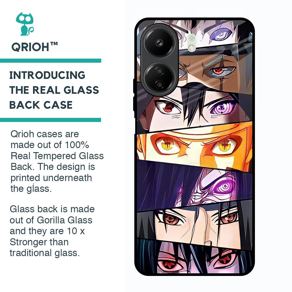 Anime Eyes Glass Case for Redmi 13C