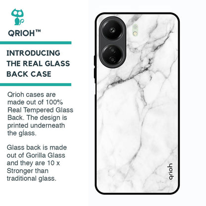 Modern White Marble Glass Case for Redmi 13C