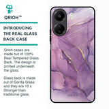 Purple Gold Marble Glass Case for Redmi 13C