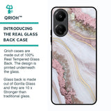 Pink & Gold Gllitter Marble Glass Case for Redmi 13C