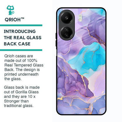 Alcohol ink Marble Glass Case for Redmi 13C