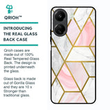 Geometrical Marble Glass Case for Redmi 13C