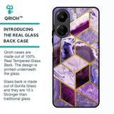 Purple Rhombus Marble Glass Case for Redmi 13C