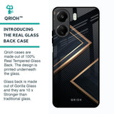 Sleek Golden & Navy Glass Case for Redmi 13C