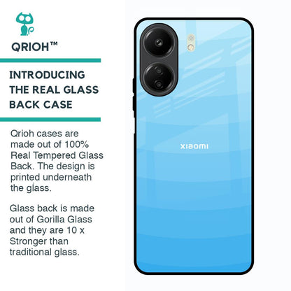 Wavy Blue Pattern Glass Case for Redmi 13C