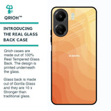 Orange Curve Pattern Glass Case for Redmi 13C