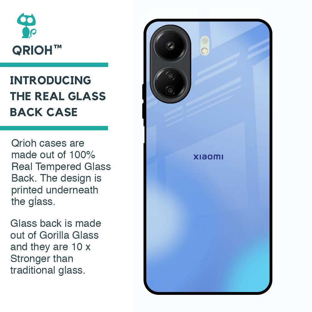 Vibrant Blue Texture Glass Case for Redmi 13C