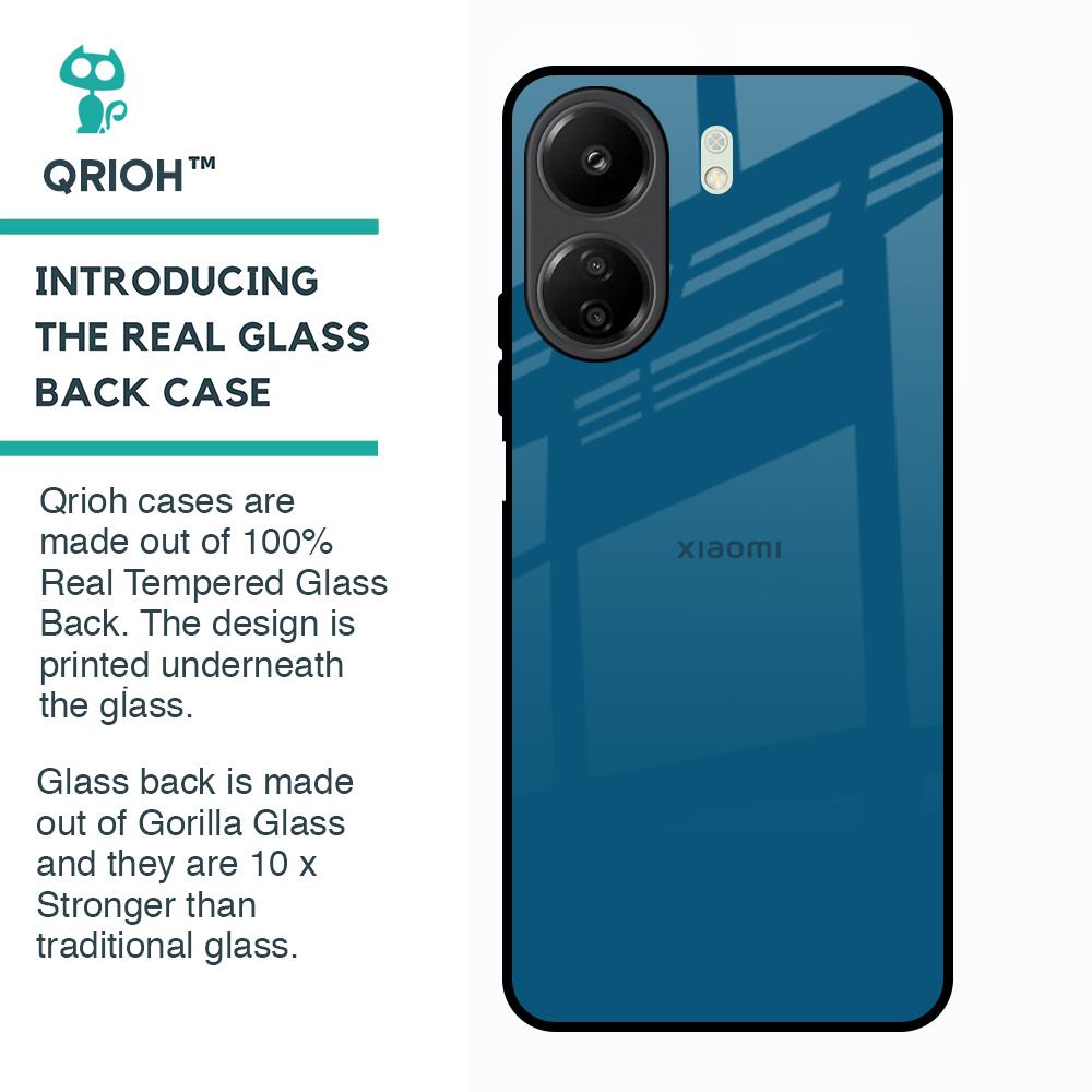 Cobalt Blue Glass Case for Redmi 13C