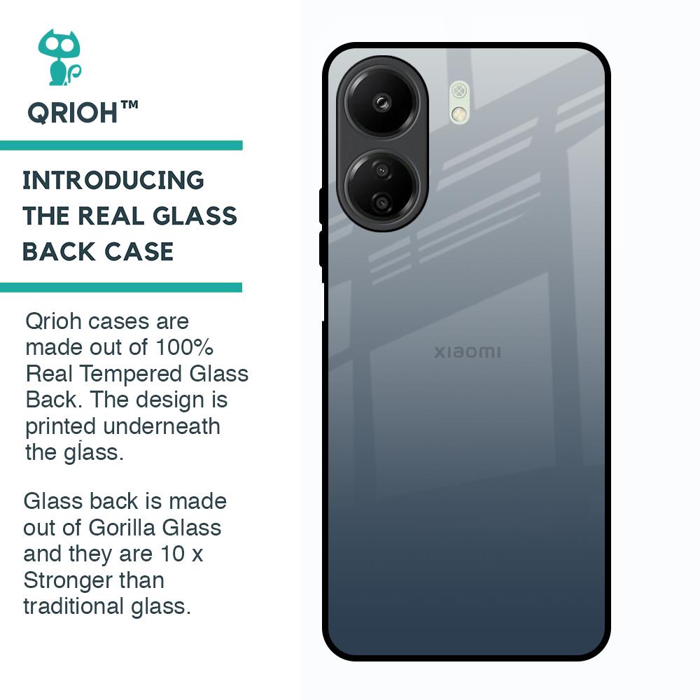 Smokey Grey Color Glass Case For Redmi 13C