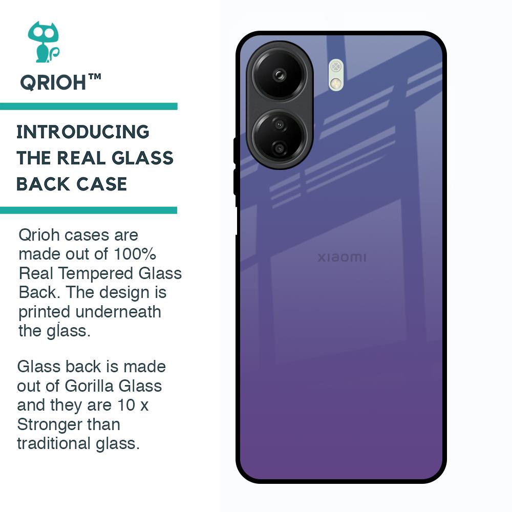 Indigo Pastel Glass Case For Redmi 13C