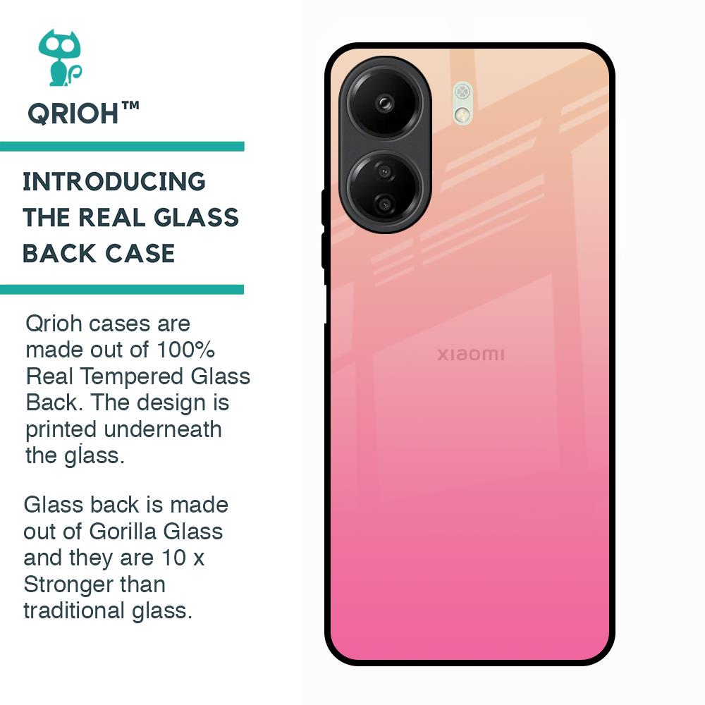 Pastel Pink Gradient Glass Case For Redmi 13C