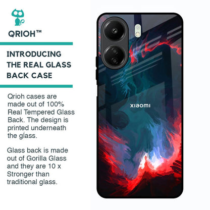 Brush Art Glass Case For Redmi 13C