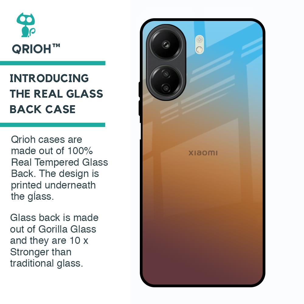 Rich Brown Glass Case for Redmi 13C