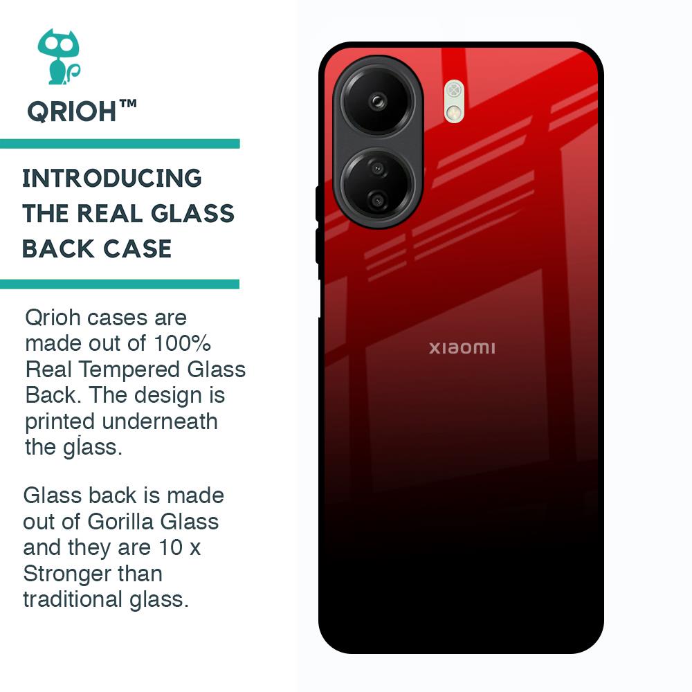 Maroon Faded Glass Case for Redmi 13C