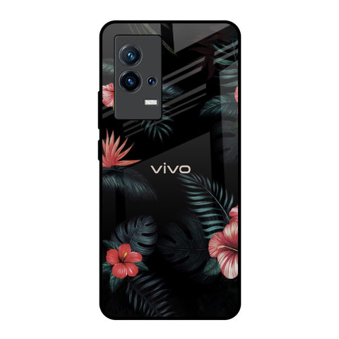 Tropical Art Flower IQOO 8 5G Glass Back Cover Online