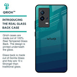 Green Triangle Pattern Glass Case for IQOO 8 5G