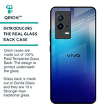 Blue Rhombus Pattern Glass Case for IQOO 8 5G