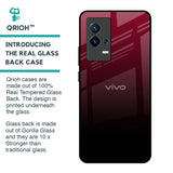 Wine Red Glass Case For IQOO 8 5G