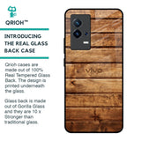 Wooden Planks Glass Case for IQOO 8 5G