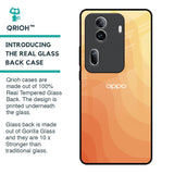 Orange Curve Pattern Glass Case for Oppo Reno11 Pro 5G