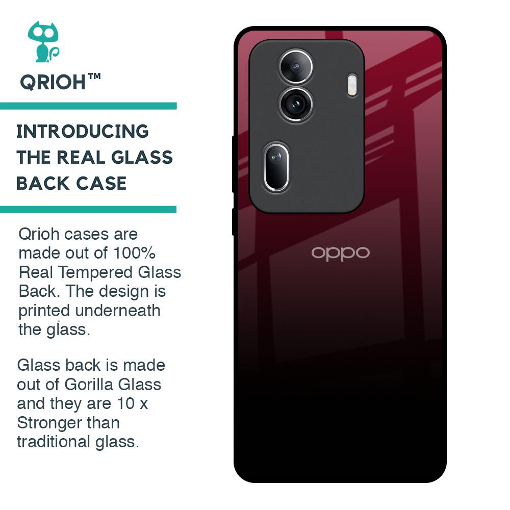 Wine Red Glass Case For Oppo Reno11 Pro 5G