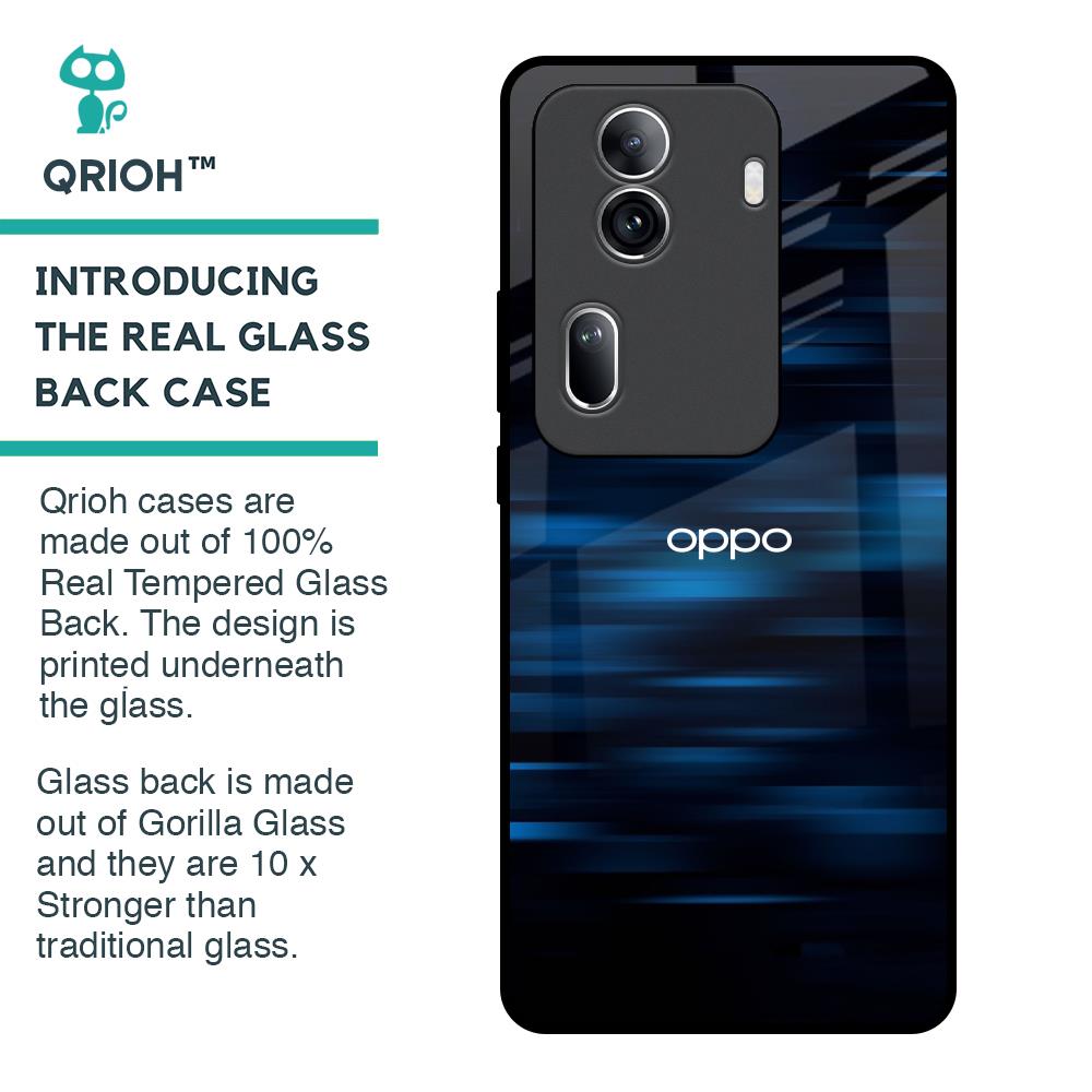 Blue Rough Abstract Glass Case for Oppo Reno11 Pro 5G