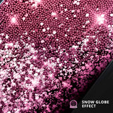 Asthetic Borders Pink Snow Globe Glitter case for iPhone