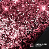 Crescent Moon Rose Snow Globe Glitter case for iPhone