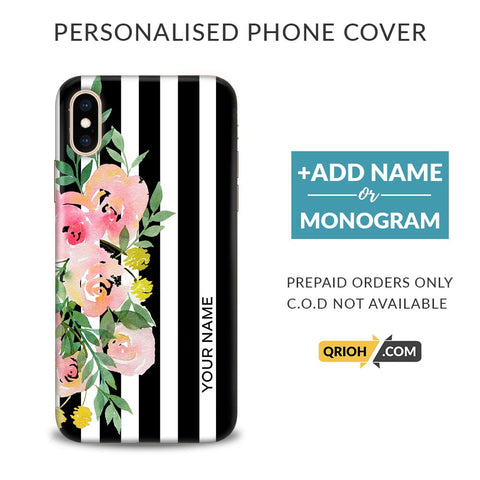 Floral Stripes Custom Phone Cover