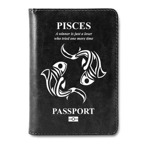 Pisces Symbol Passport Cover