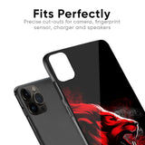 Red Angry Lion Glass Case for Apple iPhone XS