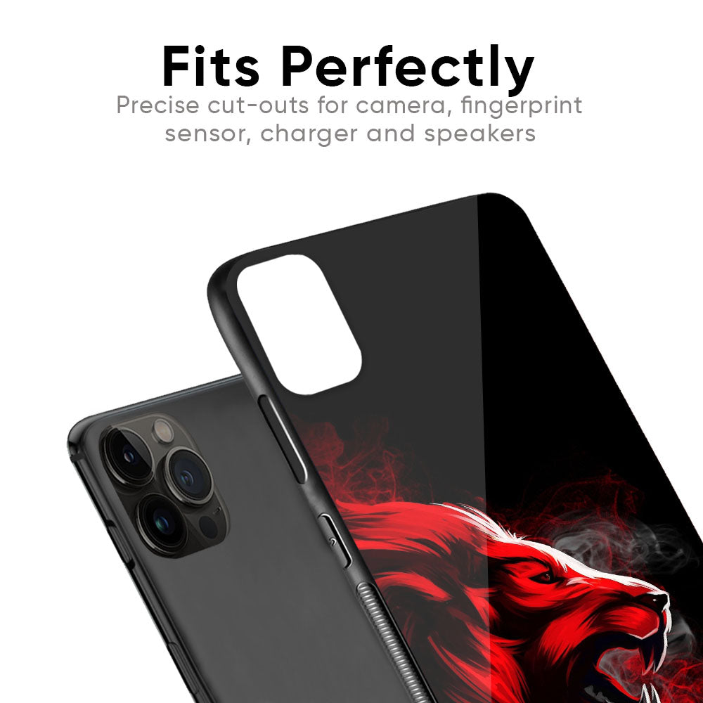 Red Angry Lion Glass Case for Apple iPhone XS Max