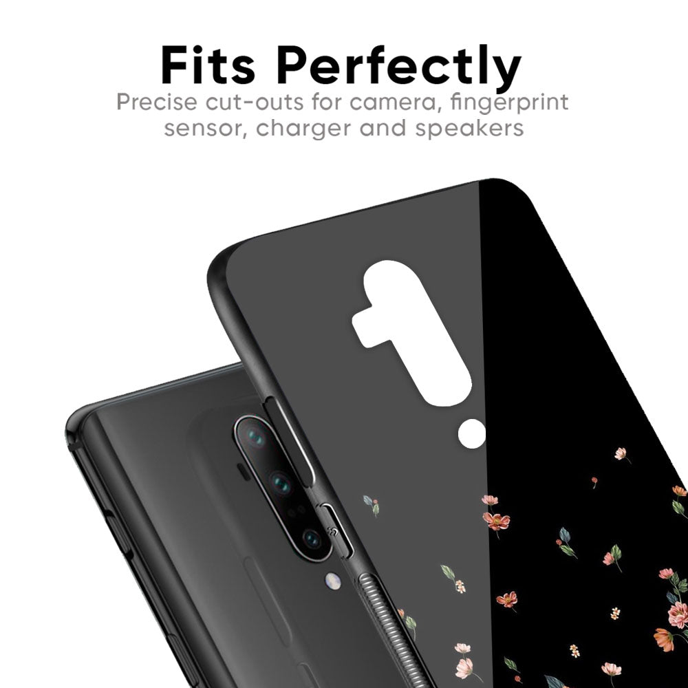 Floating Floral Print Glass Case for OnePlus 10T 5G