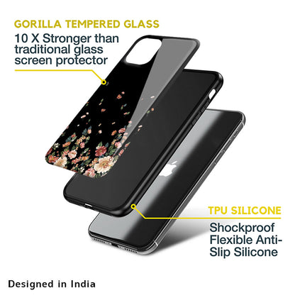 Floating Floral Print Glass Case for Apple iPhone X