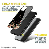 Floating Floral Print Glass Case for Apple iPhone 12 Pro