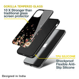 Floating Floral Print Glass Case for Apple iPhone 13