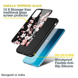 Black Cherry Blossom Glass Case for OnePlus 10T 5G