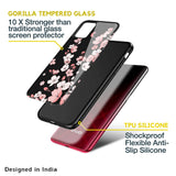 Black Cherry Blossom Glass Case for IQOO9 5G